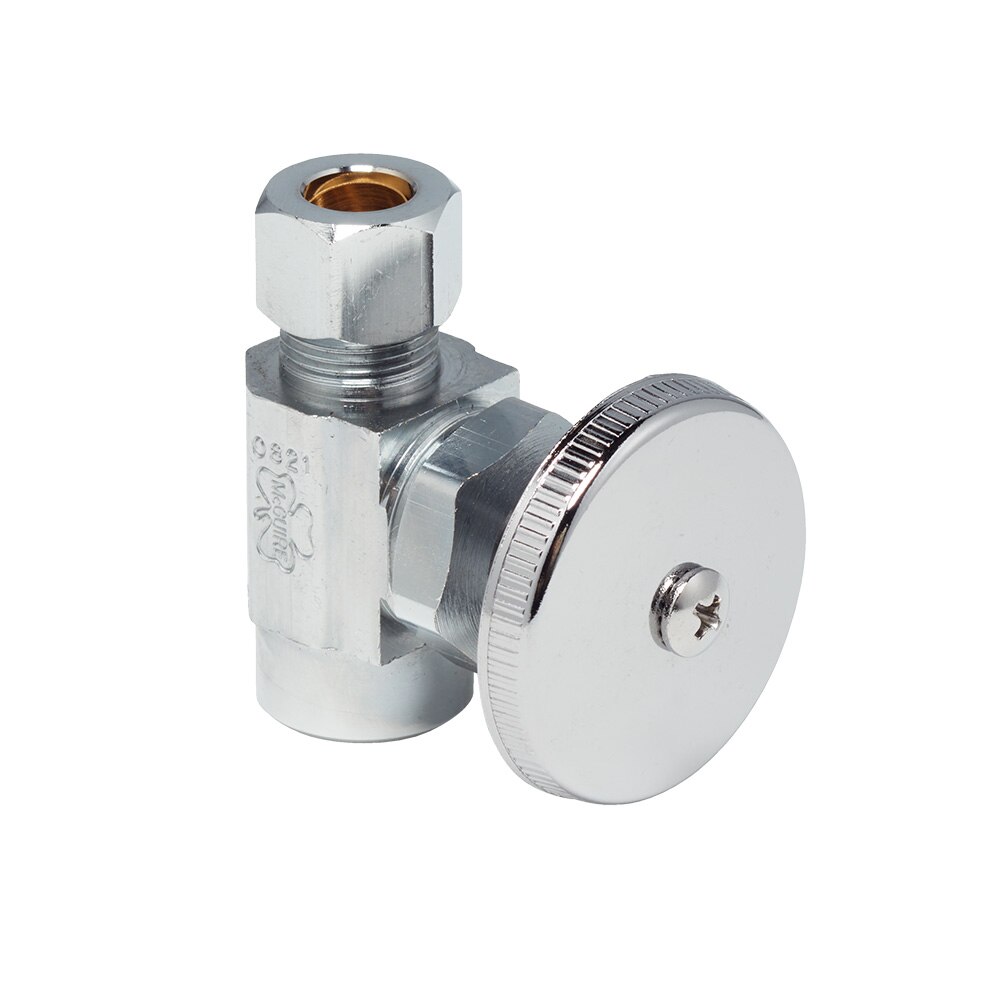 Straight Supply Stop Valve, 1/2 In Sweat x 3/8 In OD, Wheel Handle, McGuire