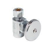 Straight Supply Stop Valve, 1/2 In Sweat x 3/8 In OD, Wheel Handle