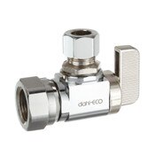 Angle Supply Stop Valve, 3/8 FIP X 3/8 OD Comp, Chrome Plated, Lead-Free Brass