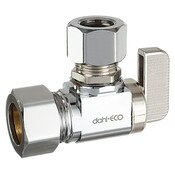 Angle Supply Stop Valve, 5/8 OD Comp X 1/2 OD Comp, Chrome Plated, Lead-Free Brass