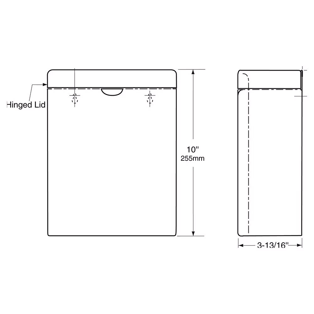 Sanitary Napkin Disposal, Surface-Mounted, Satin Finish, 1-Gallon, Contura Series, Bobrick