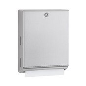 Surface-Mounted Paper Towel Dispenser, Satin Finish, 400 C-Fold or 525 Multifold, Classic Series
