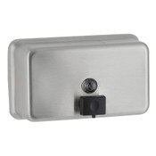 Surface-Mounted Horizontal Manual Liquid Soap Dispenser, Satin Finish, 40-Fl Oz., Classic Series