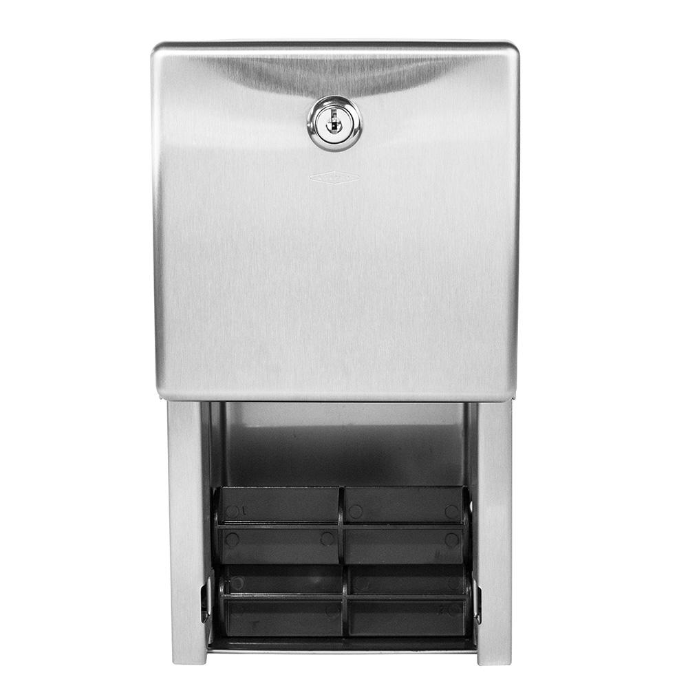 Toilet Tissue Dispenser, Surface-Mounted, Satin Finish, Two Rolls, Bobrick