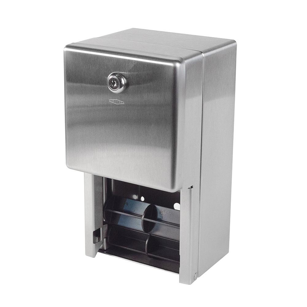 Toilet Tissue Dispenser, Surface-Mounted, Satin Finish, Two Rolls, Bobrick