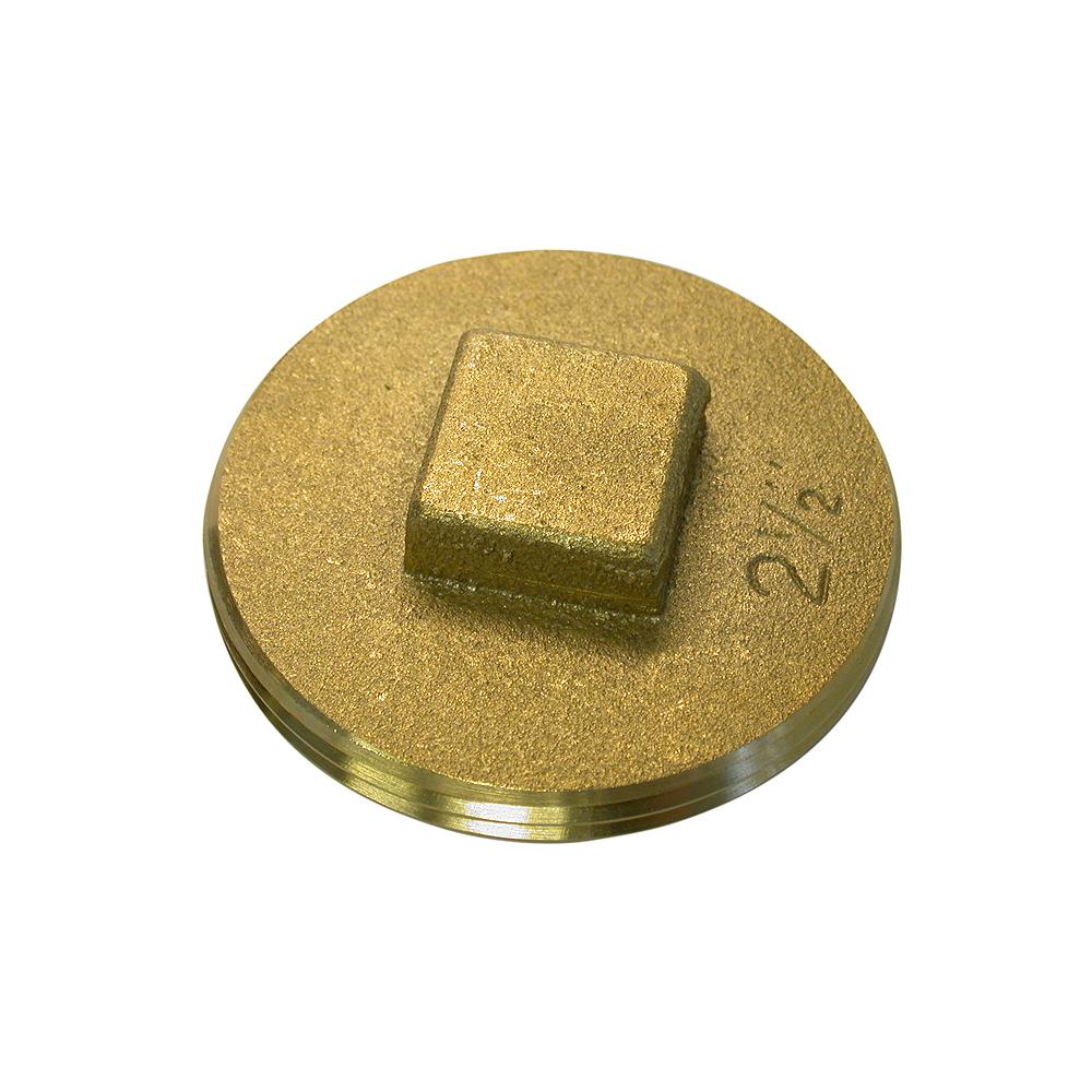 Cleanout Plug 2-1/2 Raised Hub Brass