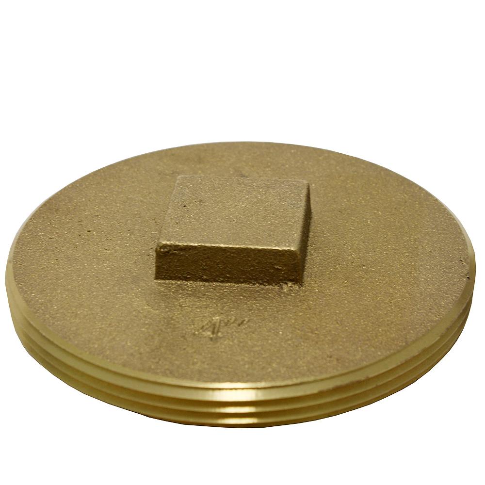 Cleanout Plug 4 Raised Hub Brass