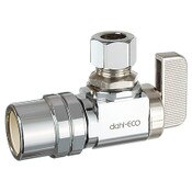 Angle Supply Stop Valve, 1/2 Female CPVC X 3/8 OD Comp, Chrome Plated, Lead-Free Brass