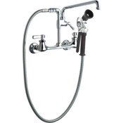 Pre-Rinse Fitting With Adjustable Centers, 12" L-Type Swing Spout, Inline Vacuum Breaker With Dual