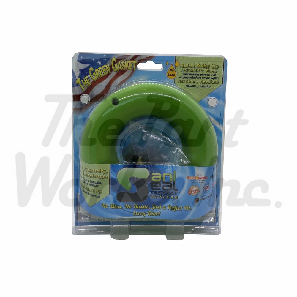 Sani Seal Waxless Toilet Gasket with Bolts, Washers and Nuts, Retail Package