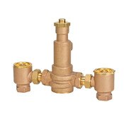 Master Mixing Valve Paraffin Thermostat 1 1/4 Inch with Checks 90 - 180 Deg Adjust Lead Free 170M3