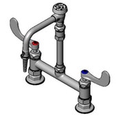 Lab Faucet, 8 In Deck Mount, Ceramas, Swivel VB Nozzle, Serrated Tip, 4 In Wrist Handles