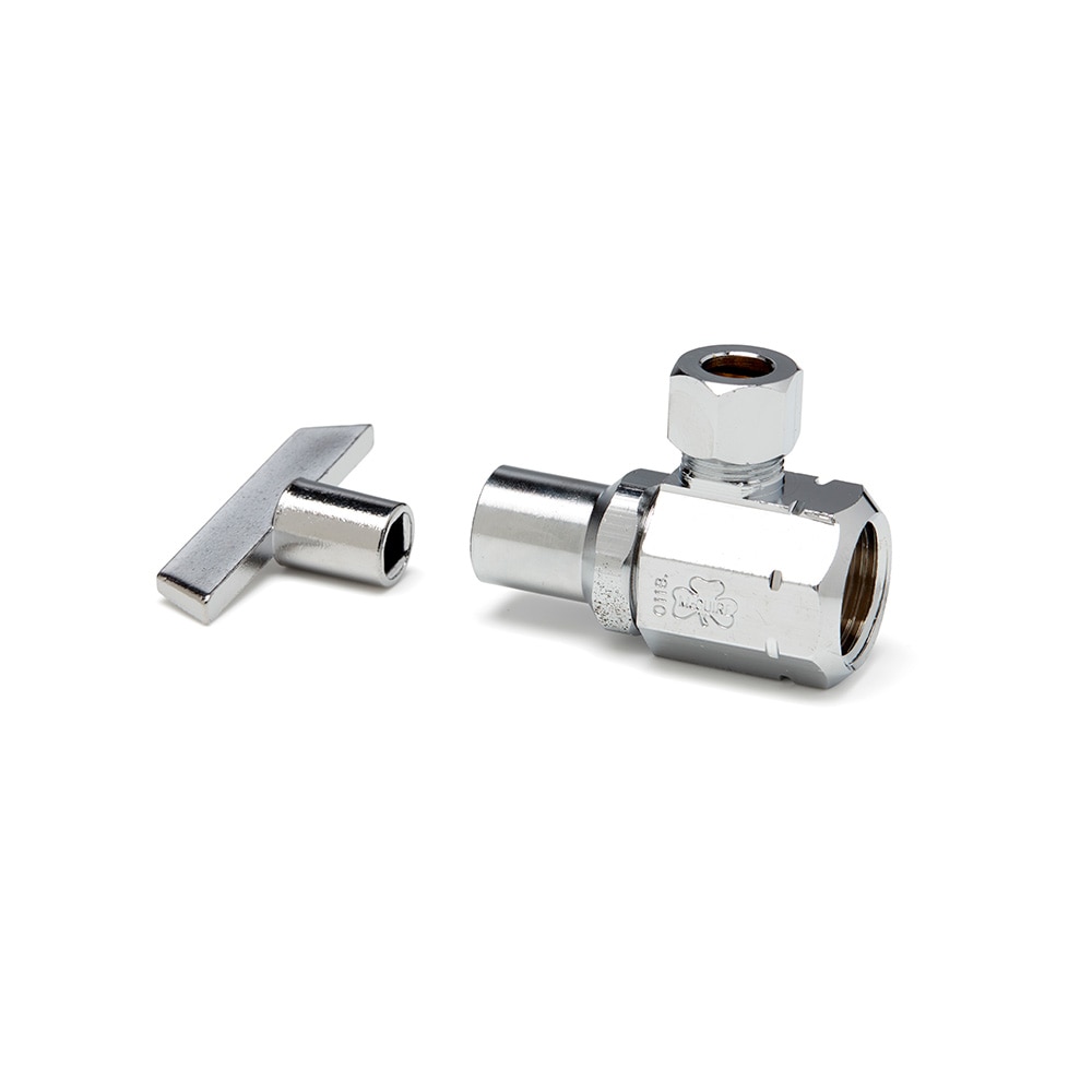 Angle Supply Stop Valve, 1/2 In IPS x 3/8 In OD, Loose Key, McGuire