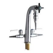 Deck-Mounted Dual Service Combination Valve, Laboratory Nozzle With 10 Serrations For Laboratory Ho