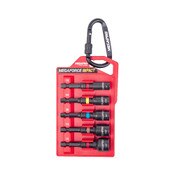 Megaforce impact nut setter includes 5 pcs imperial nut setters: 1/4", 5/16", 3/8", 7/16" & 1/2". Megapro