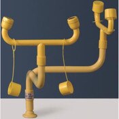 Safety Eye/Face Wash, Drench Shower Fitting, 1/2" Npt Male Thread Inlet