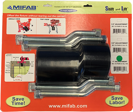 SHIFT and LIFT Universal Water Closet Carrier Offset Kit, 1", Mifab