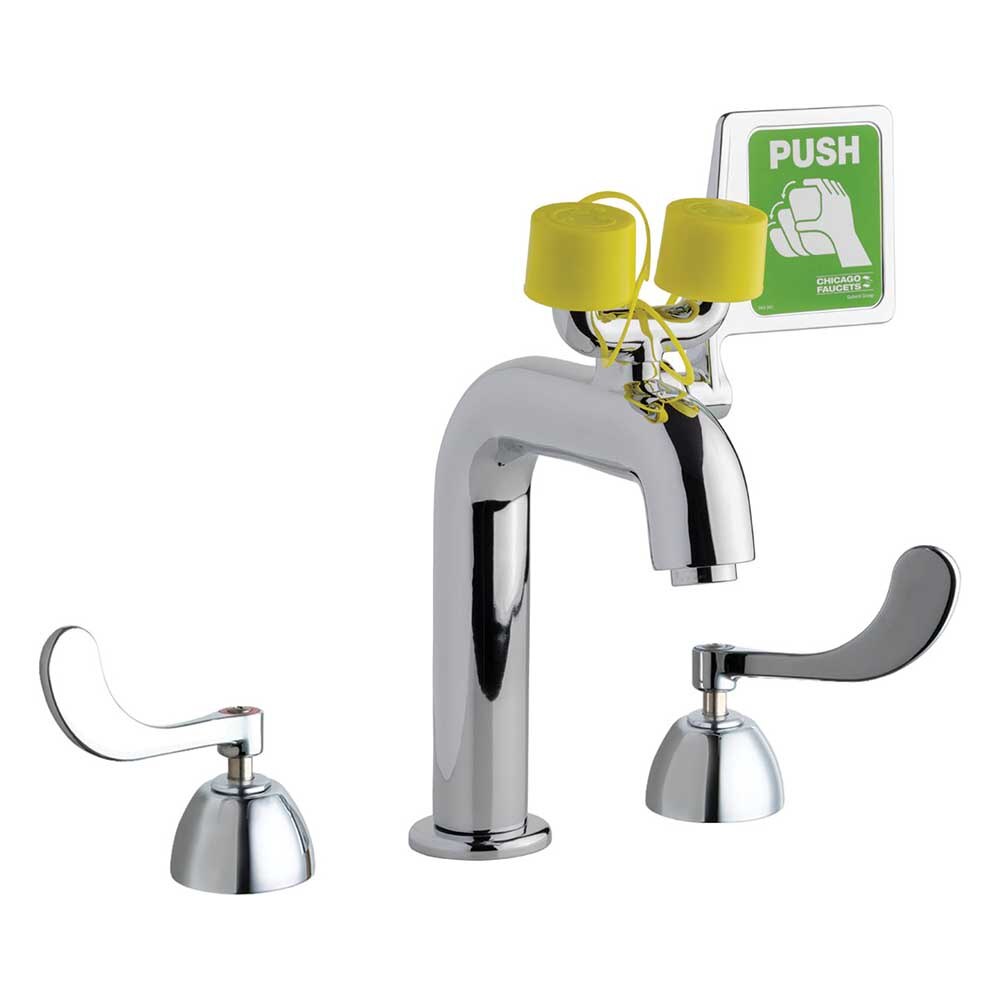 Dual-Handle Safety Eyewash/Faucet Fitting, Quaturn Compressi