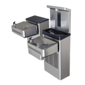 Wall Mount Hi-Lo ADA Filtered Water Cooler with Bottle Filler, Model 1212Sf, Filtered, Stainless St