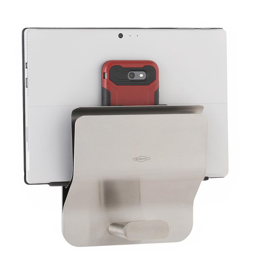Klutch Mobile Device Holder, Wall-Mounted, 300 LB Capacity, Stainless Steel W/Satin Finish, Bobrick