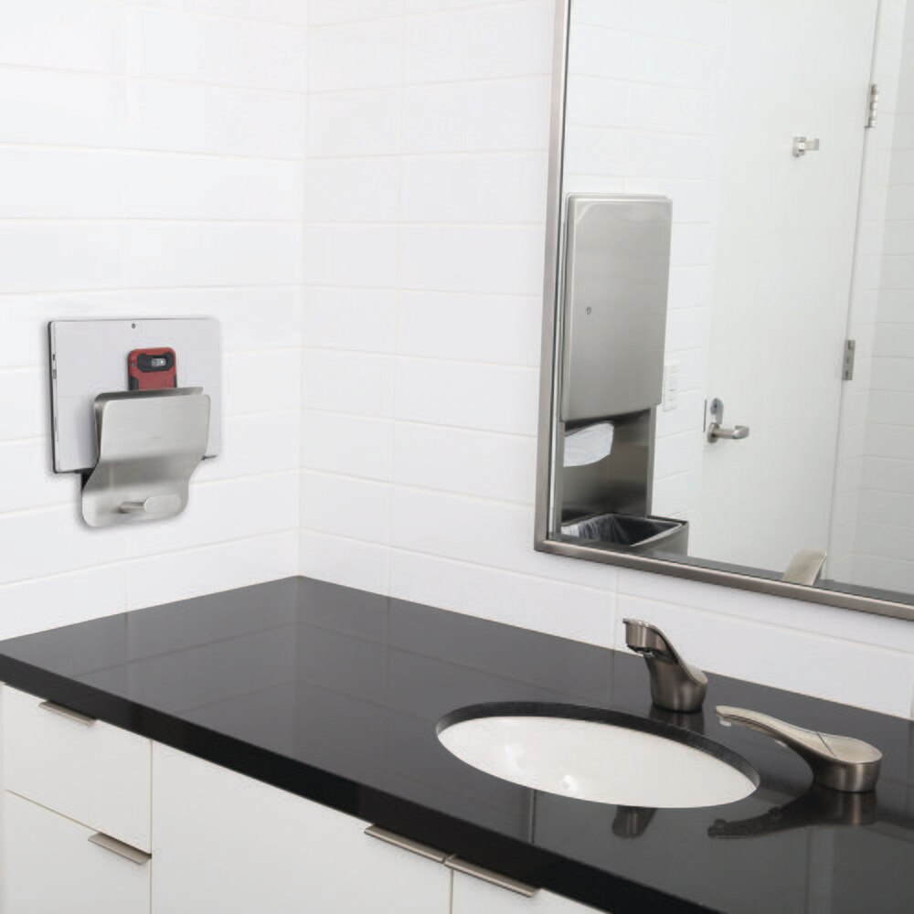 Klutch Mobile Device Holder, Wall-Mounted, 300 LB Capacity, Stainless Steel W/Satin Finish, Bobrick