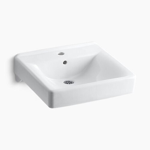 Wall Mount Lav Sink, Single Hole, 20 x 18 Inch, White