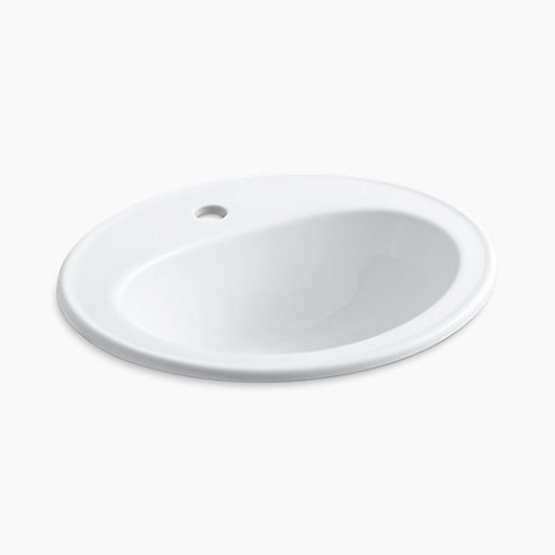 Oval Drop-In Lav Sink, Single Hole, 20 1/4 x 17 1/2 Inch