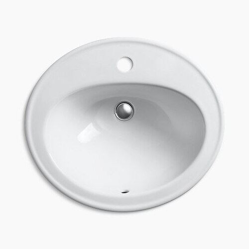 Oval Drop-In Lav Sink, Single Hole, 20 1/4 x 17 1/2 Inch