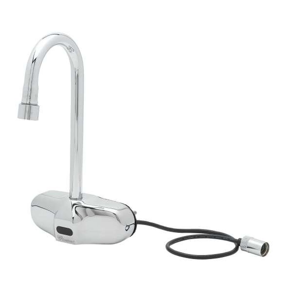 ChekPoint Sensor Faucet, 4" Wall Mount, Gooseneck, AC/DC Control Module, 2.2 GPM / 8.3 LPM (Two-Hole Installation Design)