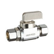Straight Retrofit Supply Stop Valve, 3/8 OD Female Comp X 3/8 OD Comp, Chrome Plated, Lead-Free Brass, Dahl 