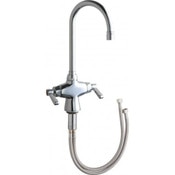 Single-hole, deck-mounted manual sink faucet 5-1/4" rigid/swing gooseneck spout (GN2AJKABCP) Pressu