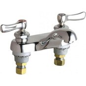 Deck-mounted manual sink faucet with 4" centers Pressure compensating non-aerating laminar flow out