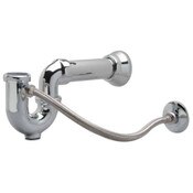 P-Trap with Braided Primer Hose, 1 1/2" Tubular Brass with Trap Arm