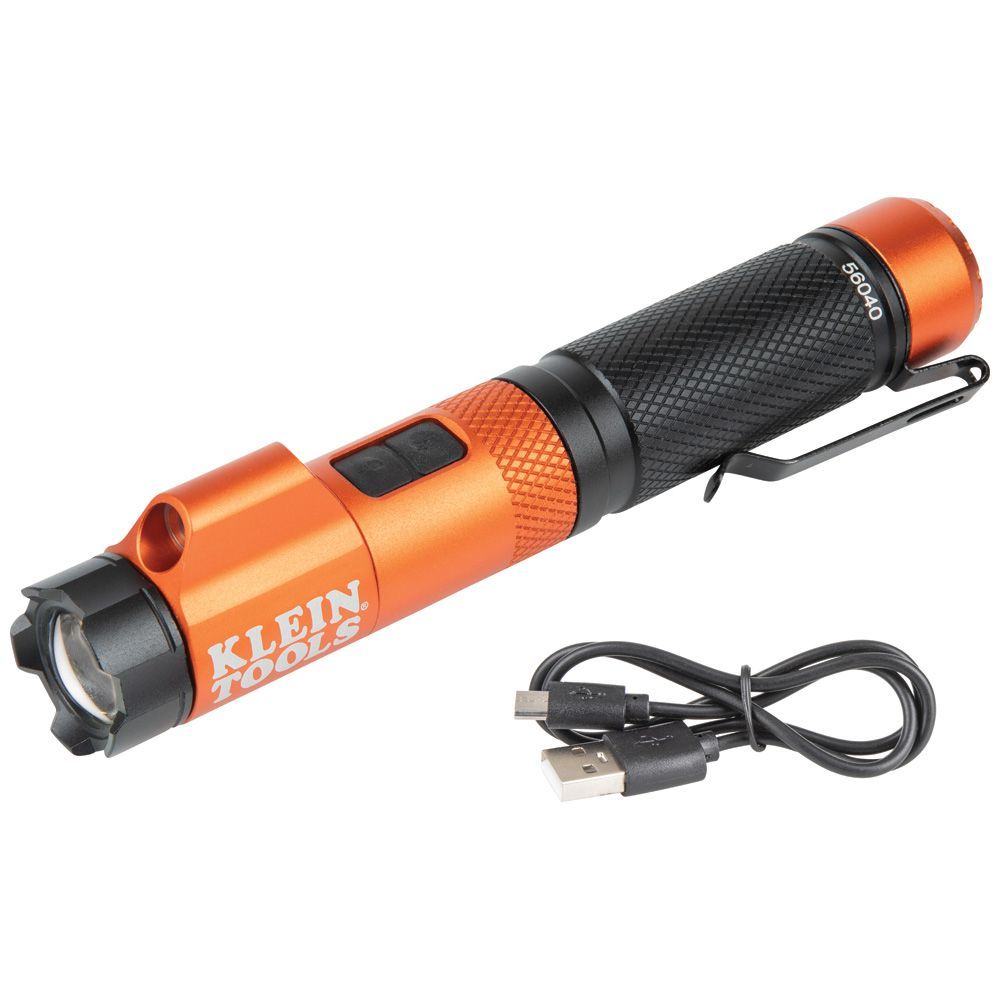 Rechargeable Focus Flashlight with Laser