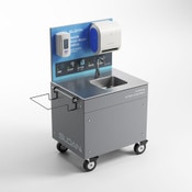 Mobile Hand Washing Station with SF-2250 Sensor-Operated Faucet and Stainless Steel Counter with Stainless Steel Drop-in Sink and Hot Water Heater
