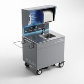 Mobile Hand Washing Station with EFX-150 Sensor-Operated Faucet and Stainless Steel Counter with Stainless Steel Drop-in Sink