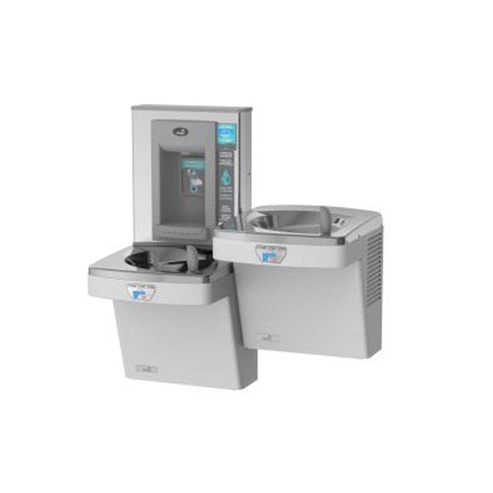Contactless bi-level versacooler 2 with contactless versafiller, delivers 8.0 gallons of chilled drinking water per hour. Oasis