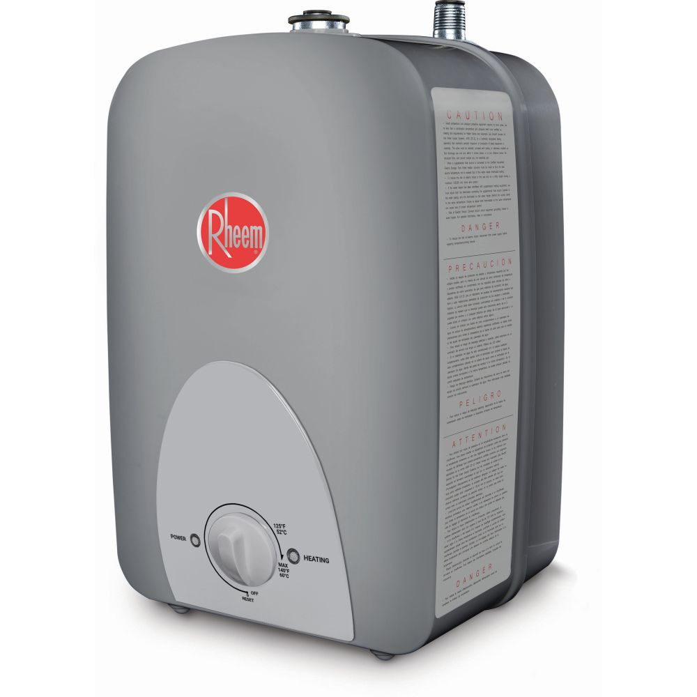 Mini-tank electric water heater, 1.4kw 120v, 6.0gal. Rheem