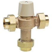 1 Inch Lead Free Thermostatic Mixing Valve, Threaded Union End Connection, Adjustable Out 80-120 F
