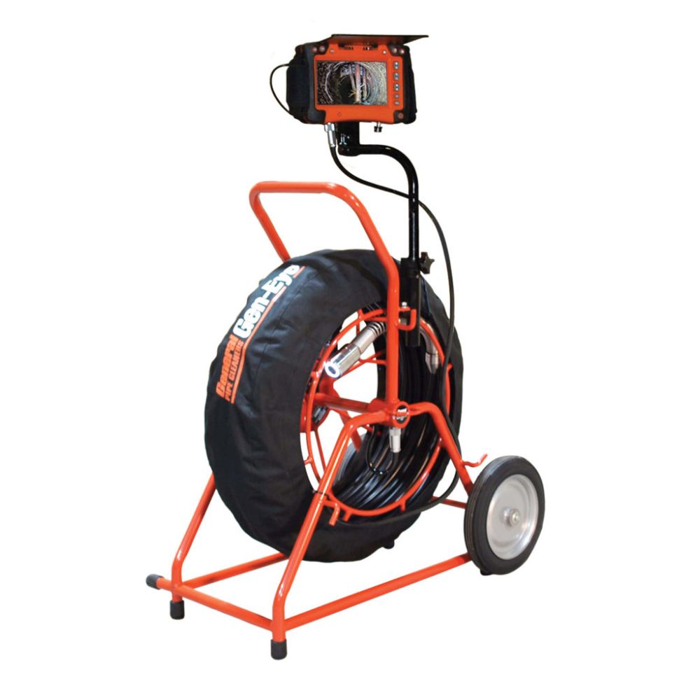 Gen-Eye X-POD Plus Sewer Inspection Camera, Includes GXP-500 Command Module, Gen-Pack Battery Adapter, Wi-Fi Transmitter, 200 Feet of Gel-Rod, SL-GL-200 Reel with Self-Leveling Color Camera, Reel Cover, 2, 3 and 6 Inch Trap Skids (Battery and Charger