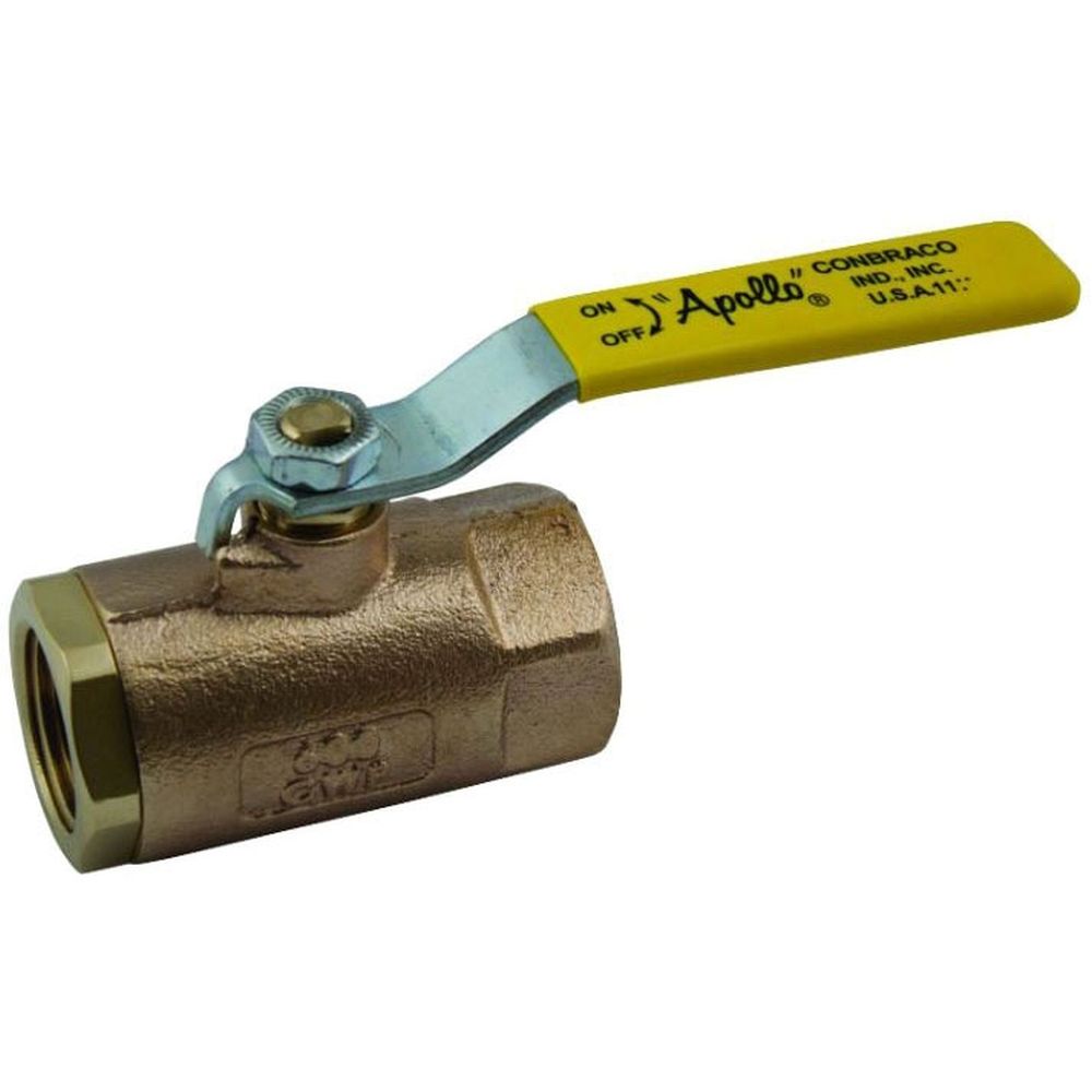 1 1/4 Inch FNPT Bronze Ball Valve, Non-Locking Handle, Standard Port, Not approved for Potable Water