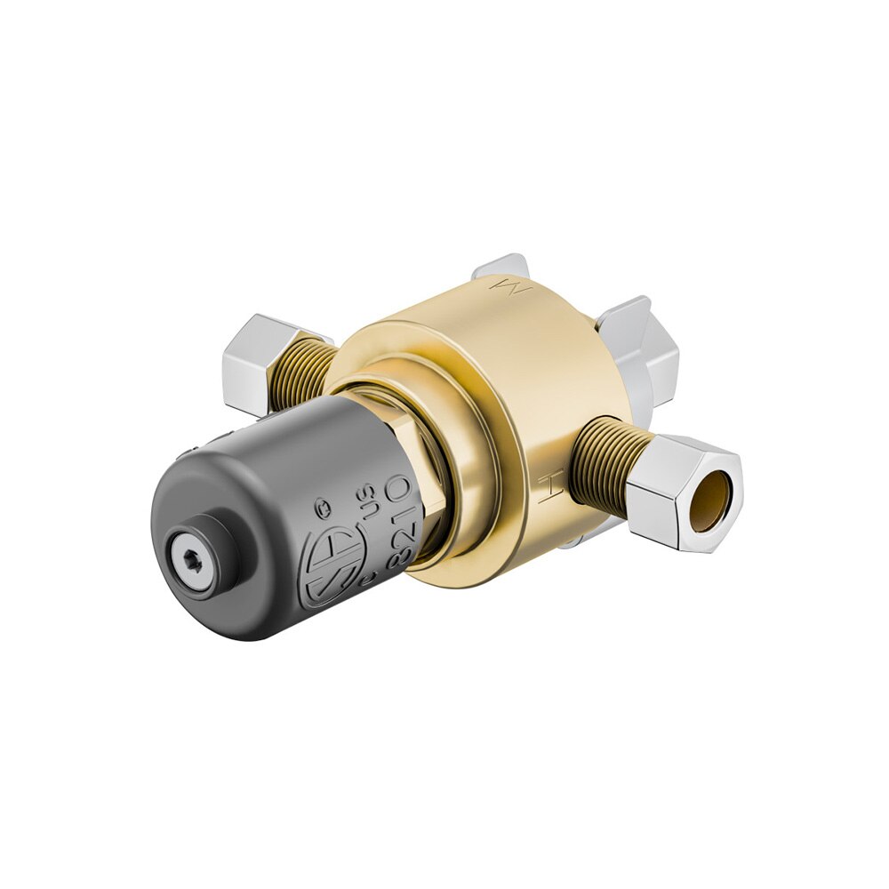 MaxLine Thermostatic Mixing Tempering Valve, with Bracket, 3/8 Inch Compression Connection, 0.5 GPM, Stainless Steel, Lead Free, Symmons