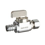 Straight Supply Stop Valve, 1/2 PEX X 3/8 OD Comp, Chrome Plated, Lead-Free Brass