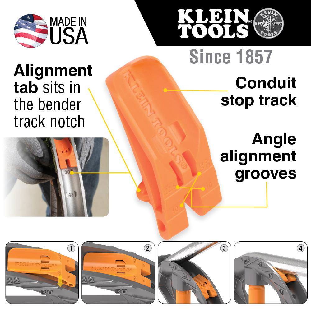 Aluminum Conduit Bender Full Assembly, 1/2-Inch EMT with Angle Setter™, Klein Tools