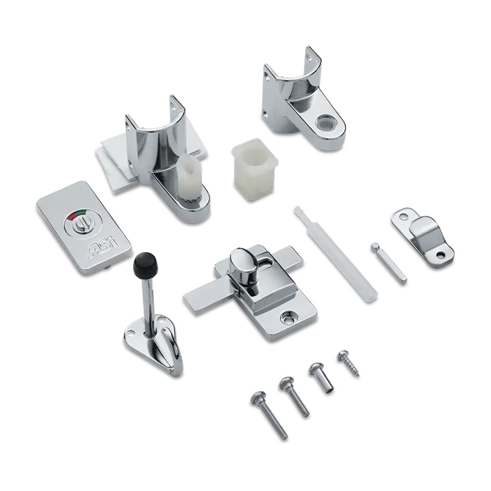 Chrome Inswing Indicator No-Sight Slide Latch Door Kit, ASI Global