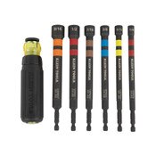 Hollow Magnetic Color-Coded Ratcheting Power Nut Driver, Six Sizes, 7-Piece
