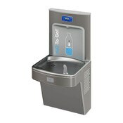 Wall-Mount Stainless Steel ADA Drinking Fountain and Deck-Mount Bottle Filling Station Combo with 1500 Gal EZ Door Filter, A17 Series