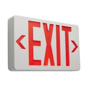LED Exit Sign, 2.5 Watts, 120/277 Volts, Single/Dual Face, Universal Mounting, Includes Mounting Hardware and accessories, Red with White Finish