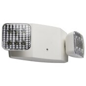 LED Emergency Light, 210L, 0.8W, 120/277V, Dual Head, Universal Mounting, White Finish