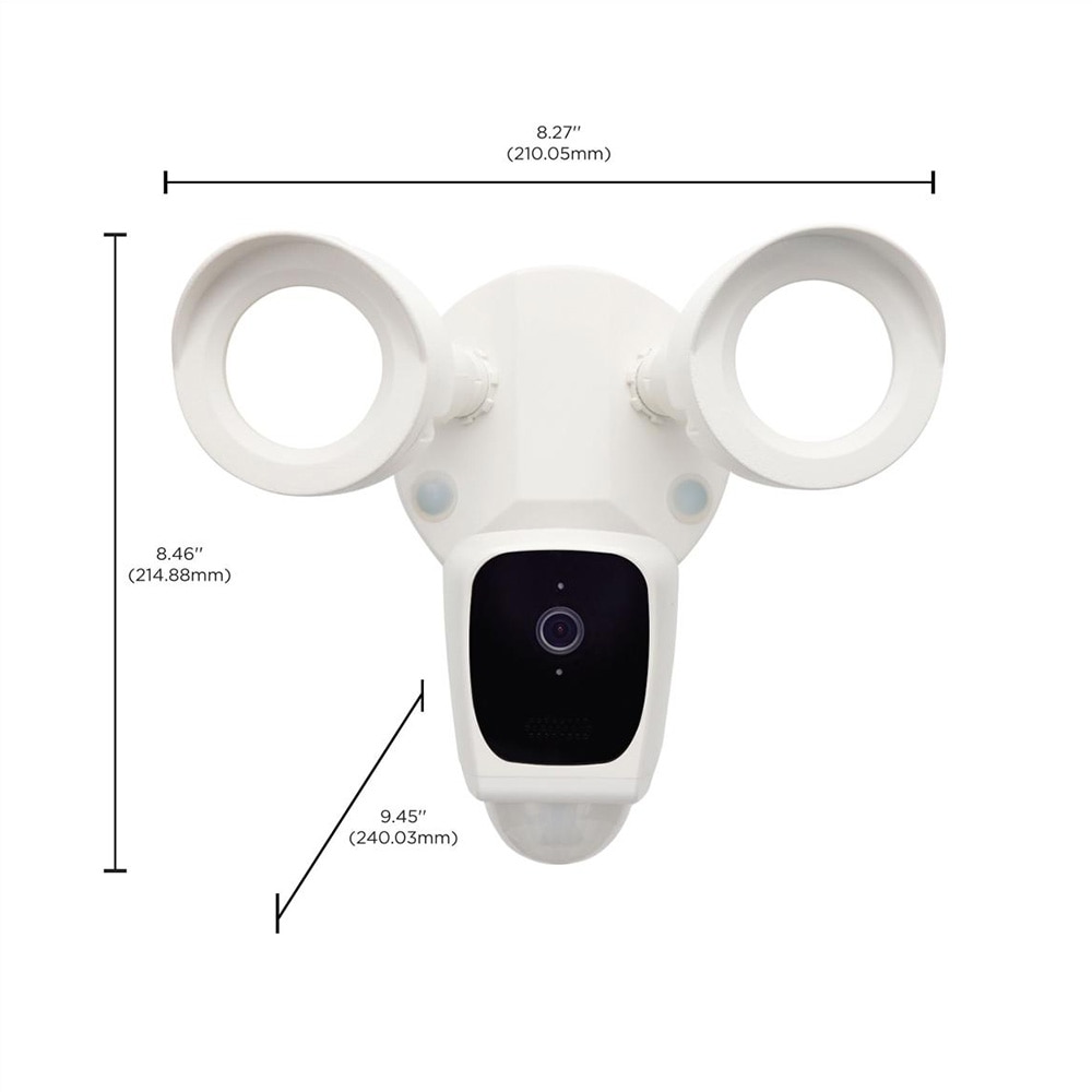 LED Bullet Outdoor SMART Security Light with Camera, 1900L, 20W, 120V-277V, 3000K, White Finish, Satco